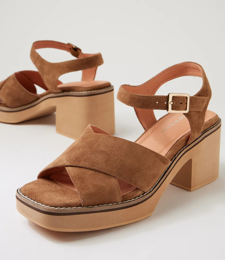 Jemi Light Chocolate Suede Sandals