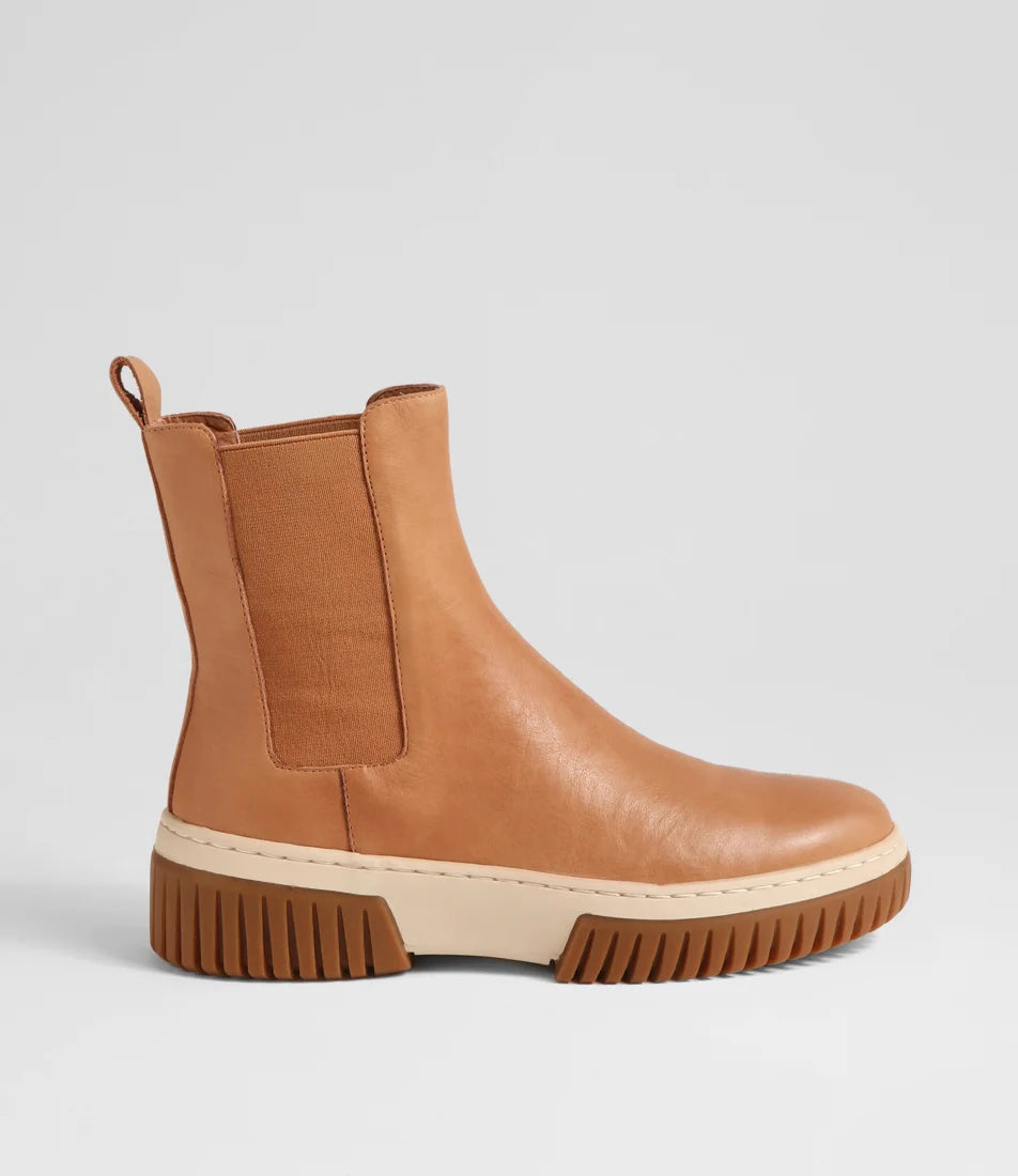 Yaella Tan Vanilla Leather Chelsea Boots