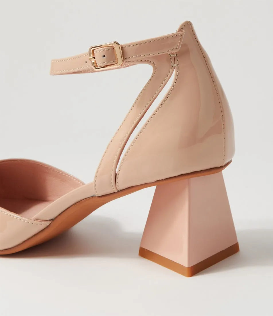 Illie Cappuccino Patent Leather Heels