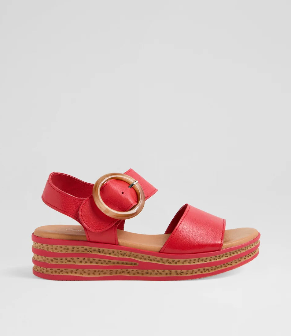 Cubbie Red Leather Sandals