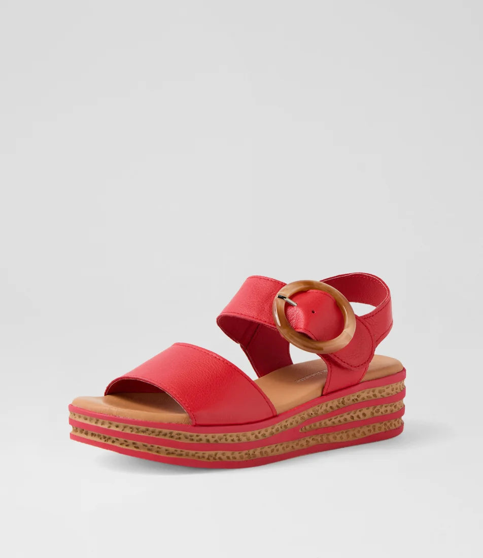Cubbie Red Leather Sandals