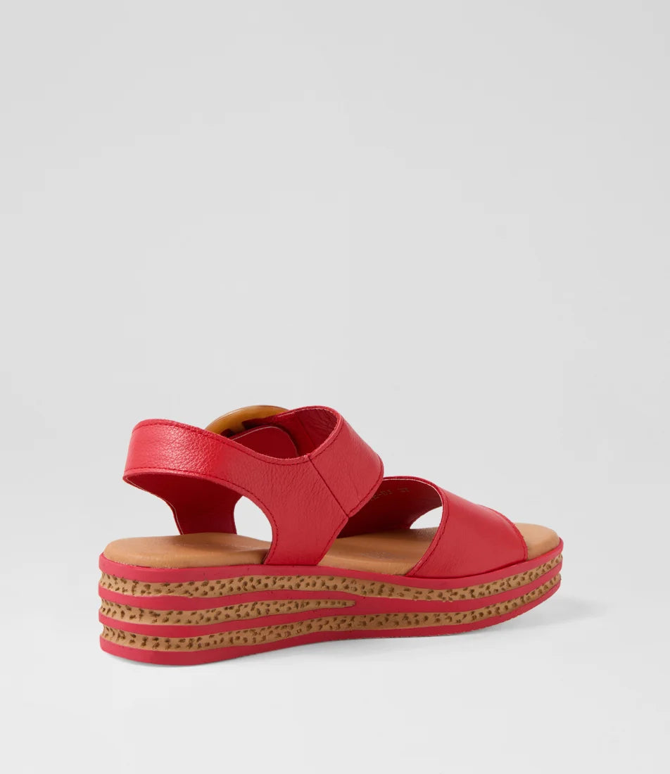 Cubbie Red Leather Sandals