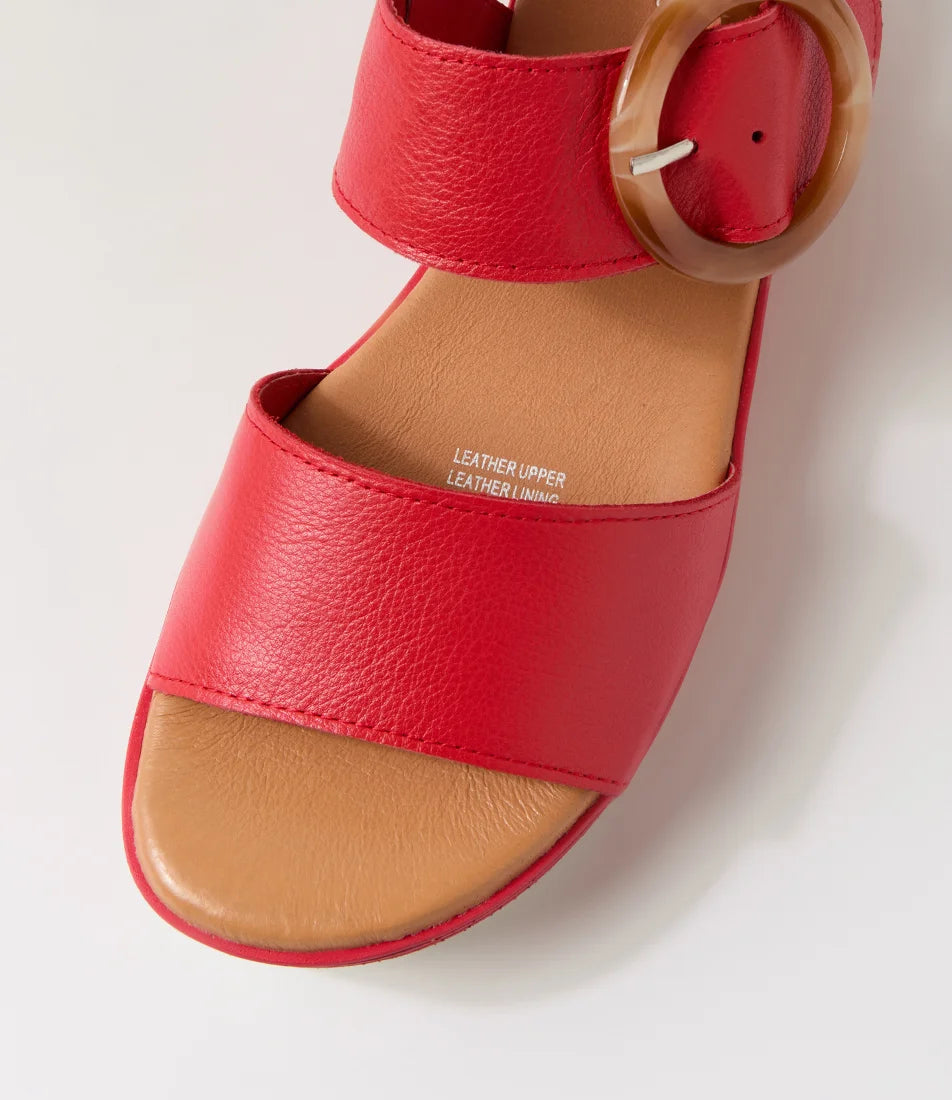 Cubbie Red Leather Sandals