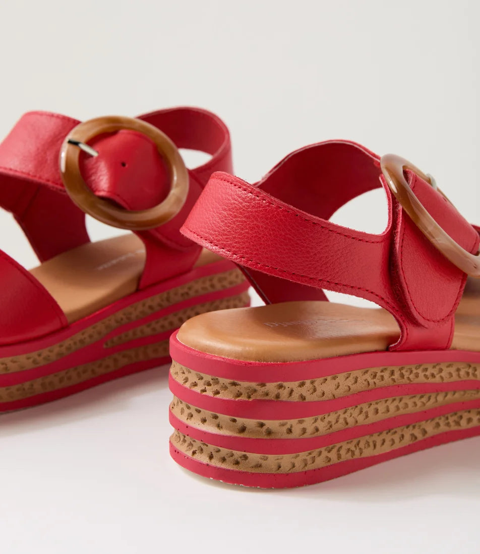 Cubbie Red Leather Sandals