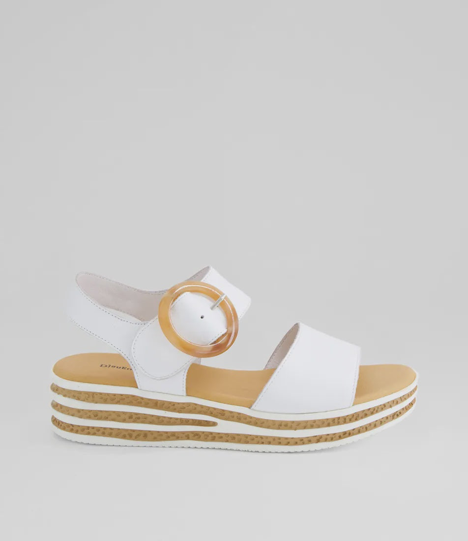 Cubbie White Leather Sandal