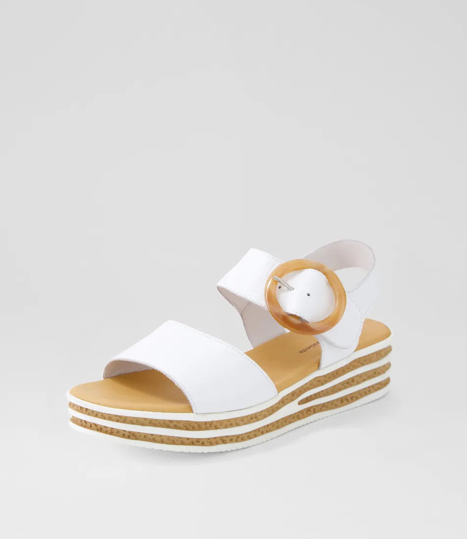 Cubbie White Leather Sandal