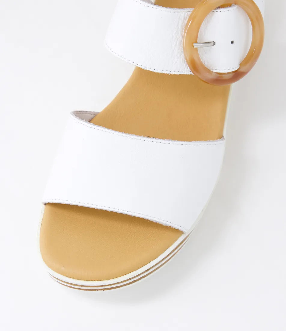 Cubbie White Leather Sandal