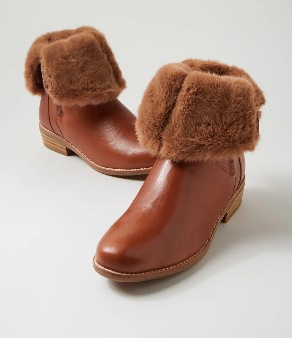 Lights Fur Lined Leather Boots Tan