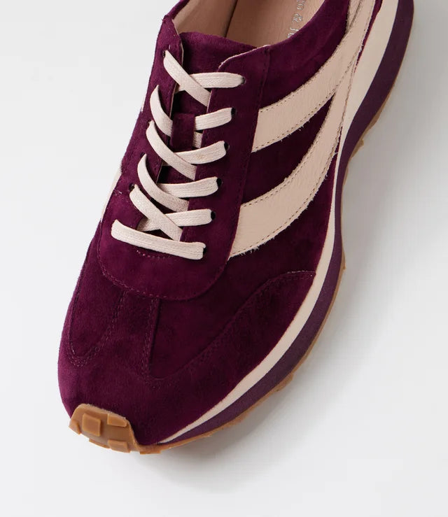 Sheryls Burgundy Nude Suede Leather