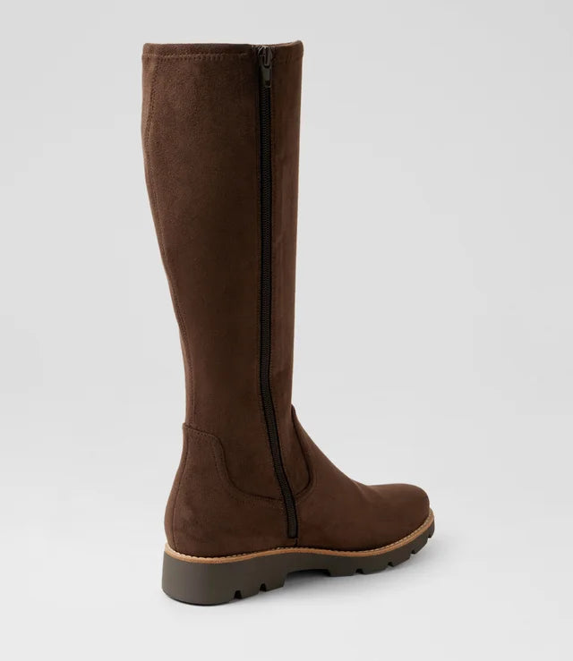 Dellah Choc Stretch Microsuede Knee High Boots