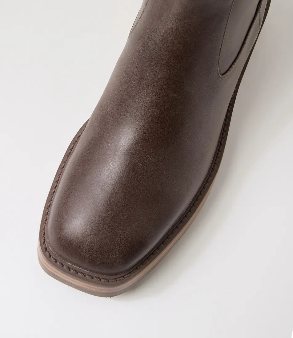 Tonline Choc Black Caramel Snake Leather Ankle Boot