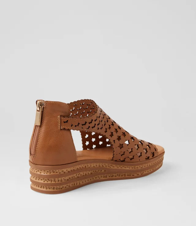 Channa Dark Tan Leather Sandals