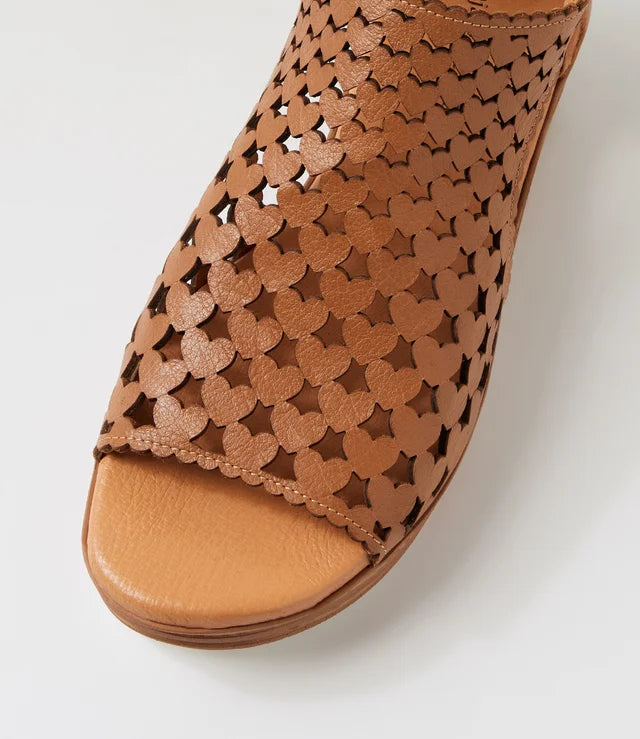 Channa Dark Tan Leather Sandals