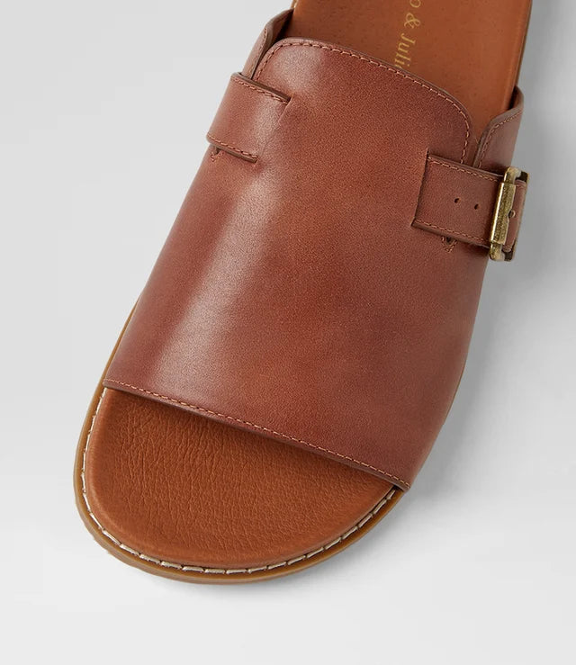 Nagela Walnut Leather Sandals