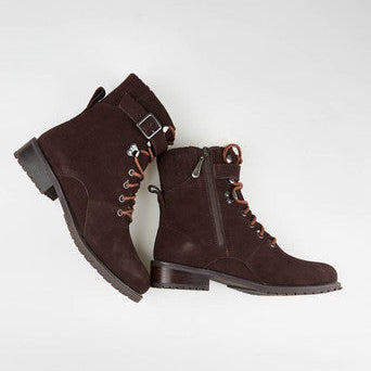Cassab Suede Lace up Boot Chocolate