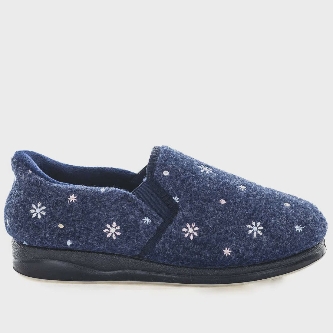 Eleanor STEPPINS Slippers - Navy Flower