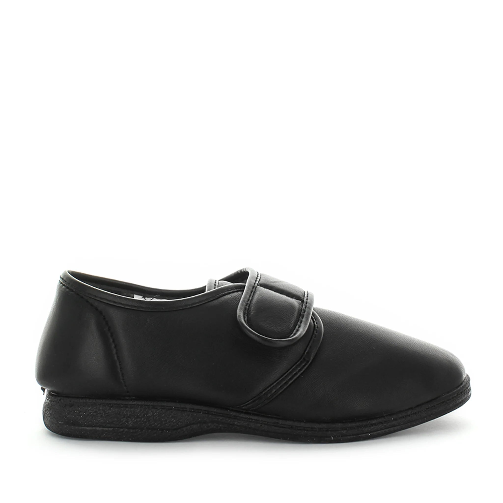Elvin Slippers - Black Leather Look