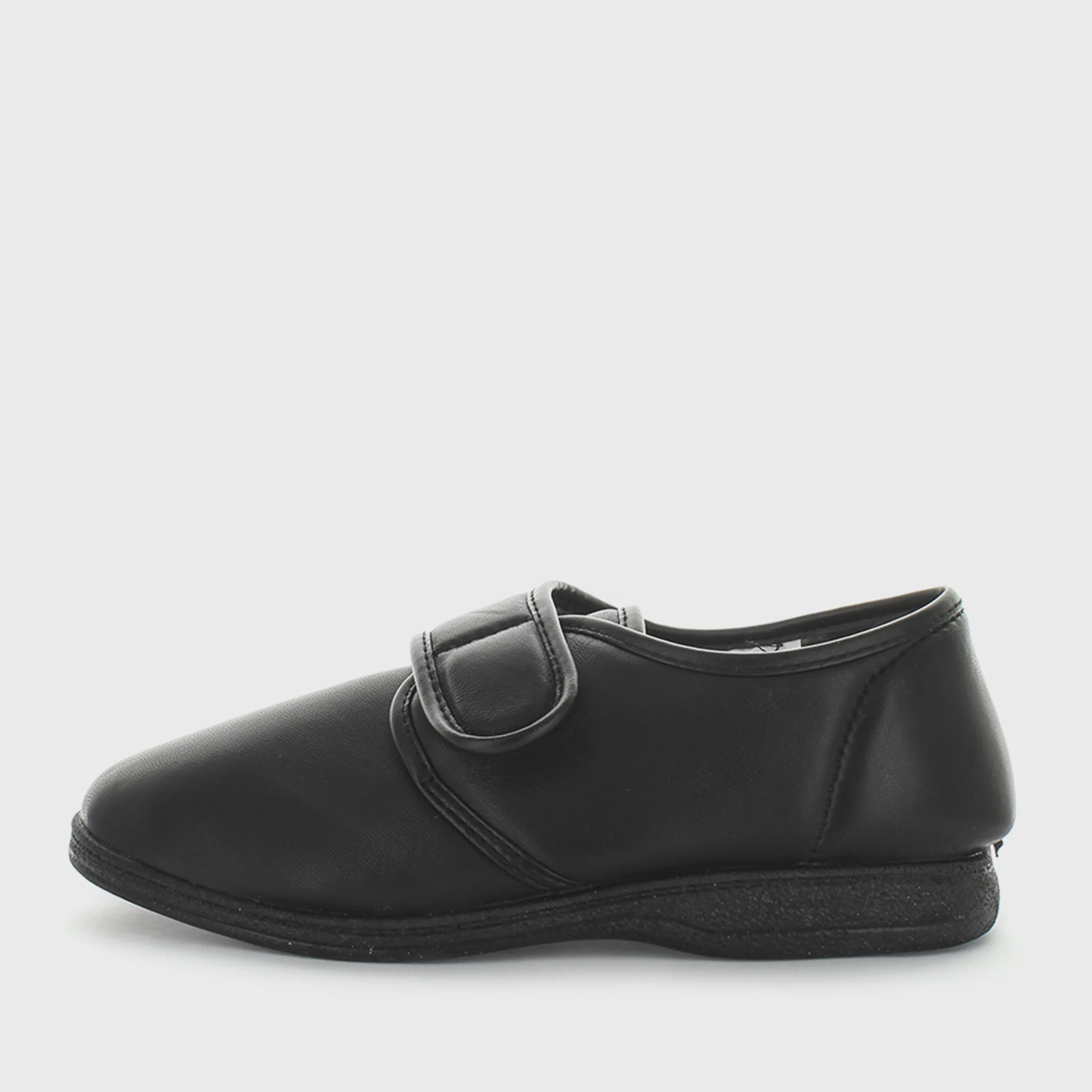 Elvin Slippers - Black Leather Look