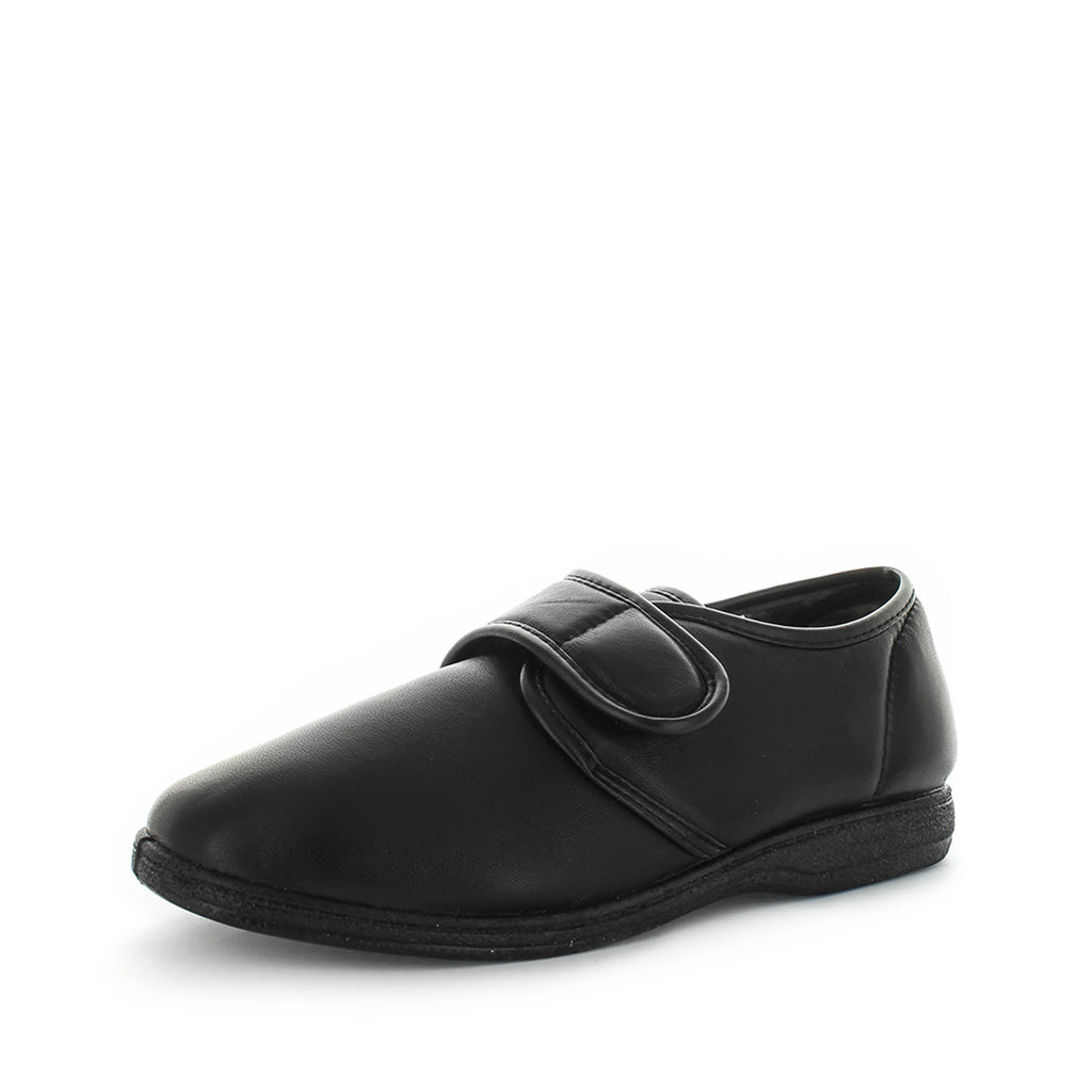 Elvin Slippers - Black Leather Look