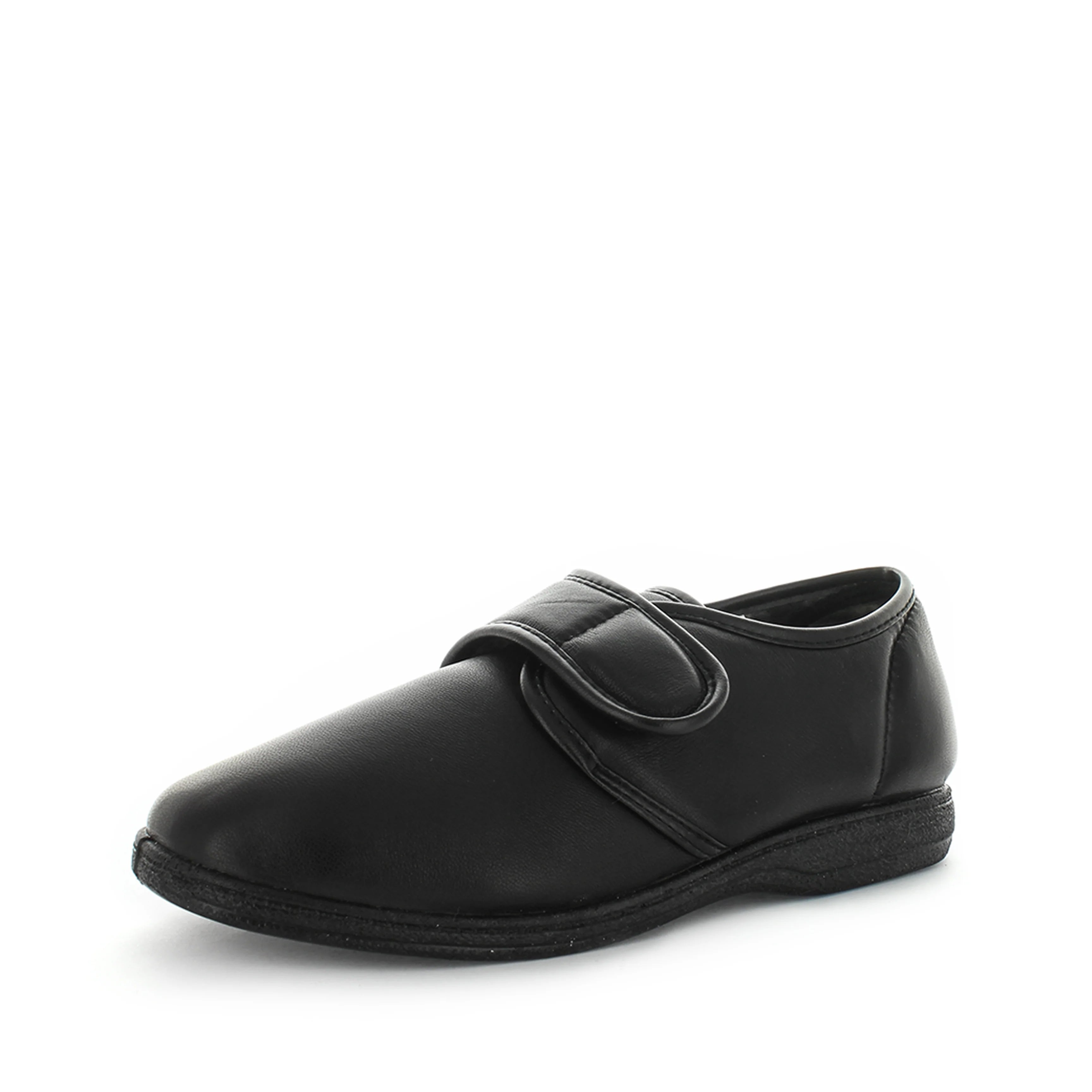 Elvin Slippers - Black Leather Look