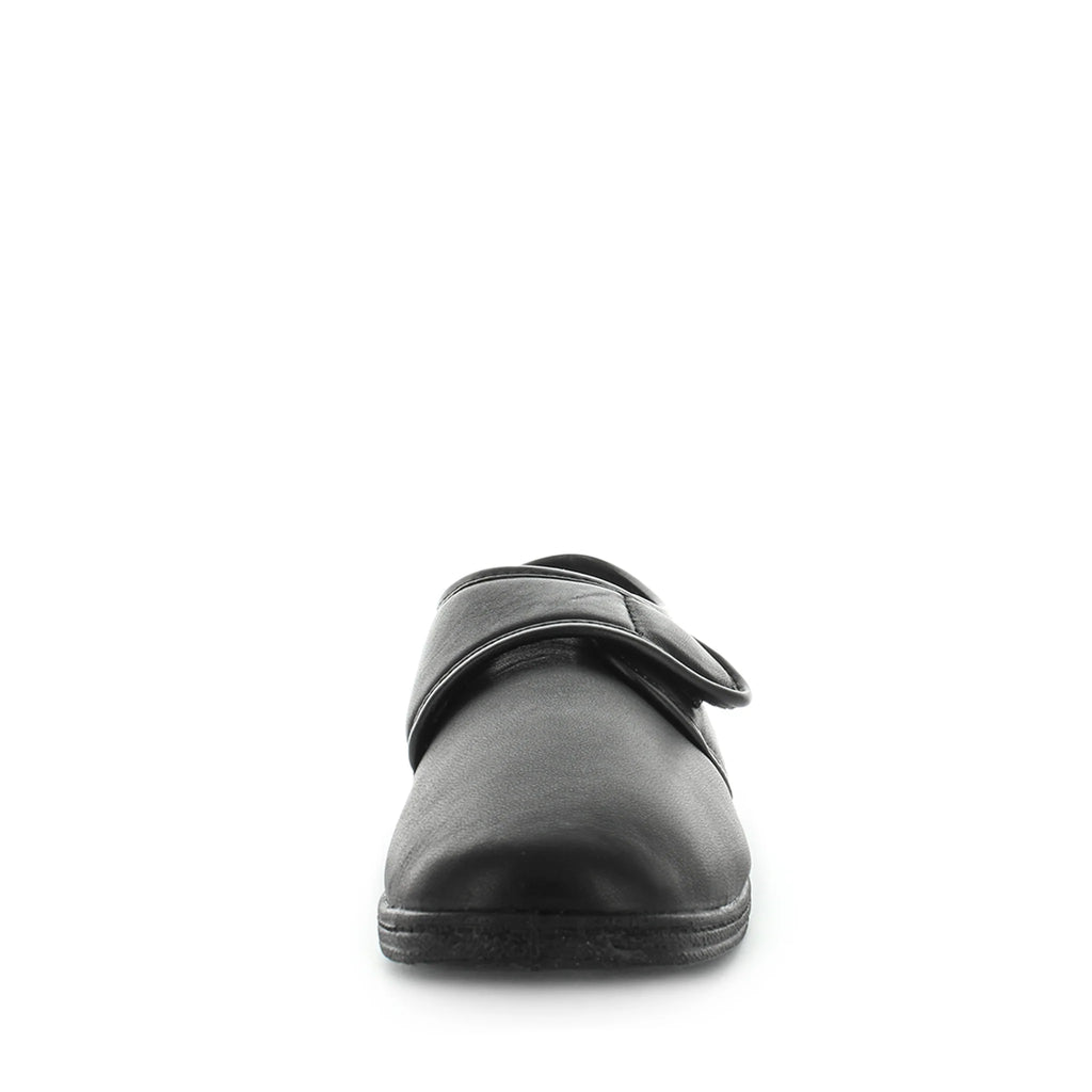 Elvin Slippers - Black Leather Look