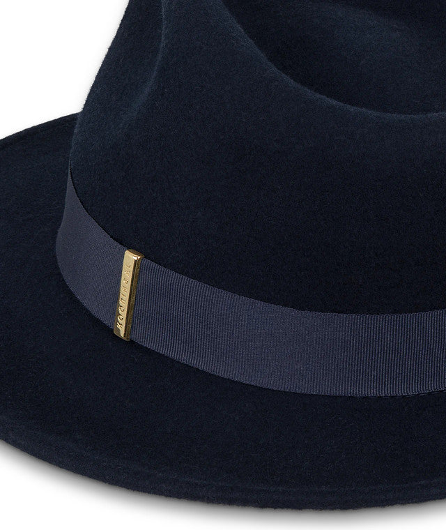 Womens' Mid Brim Fedora - Brunswick Navy