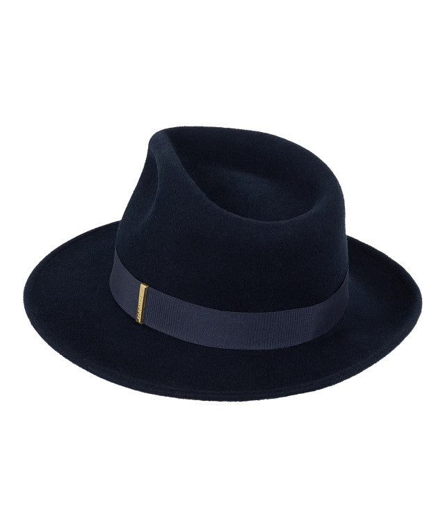 Womens' Mid Brim Fedora - Brunswick Navy