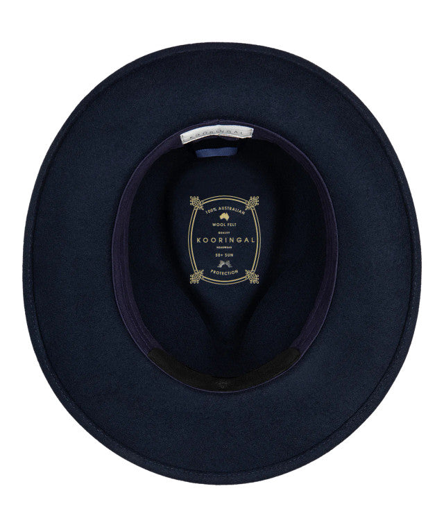 Womens' Mid Brim Fedora - Brunswick Navy