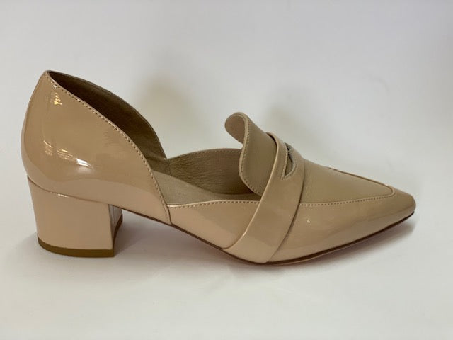Arni Patent Closed Toe Block Heel Cafe (nude)
