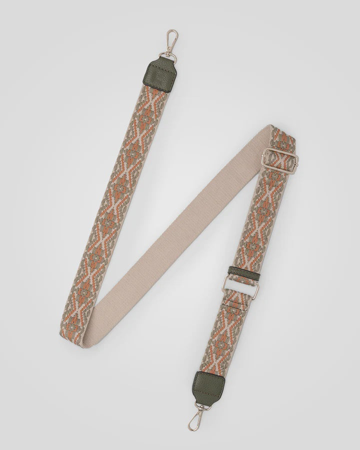 Aztec Bag Strap Olive Green/Natural