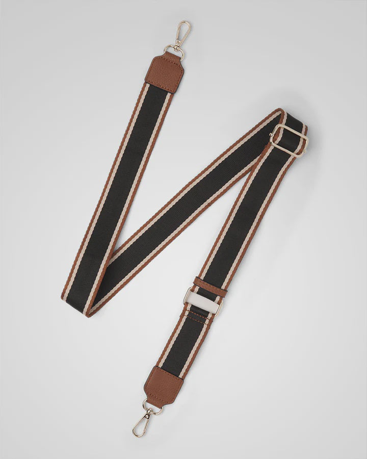 Stripe Bag Strap Tan/Black/Stone