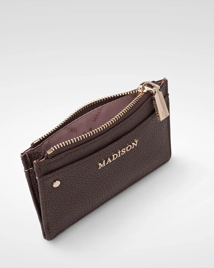Vanessa Small Zip Purse Card Holder Chocolate