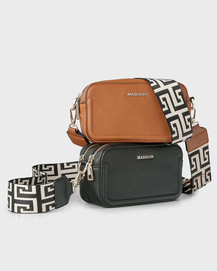 Graphic Bag Strap - Black/Stone