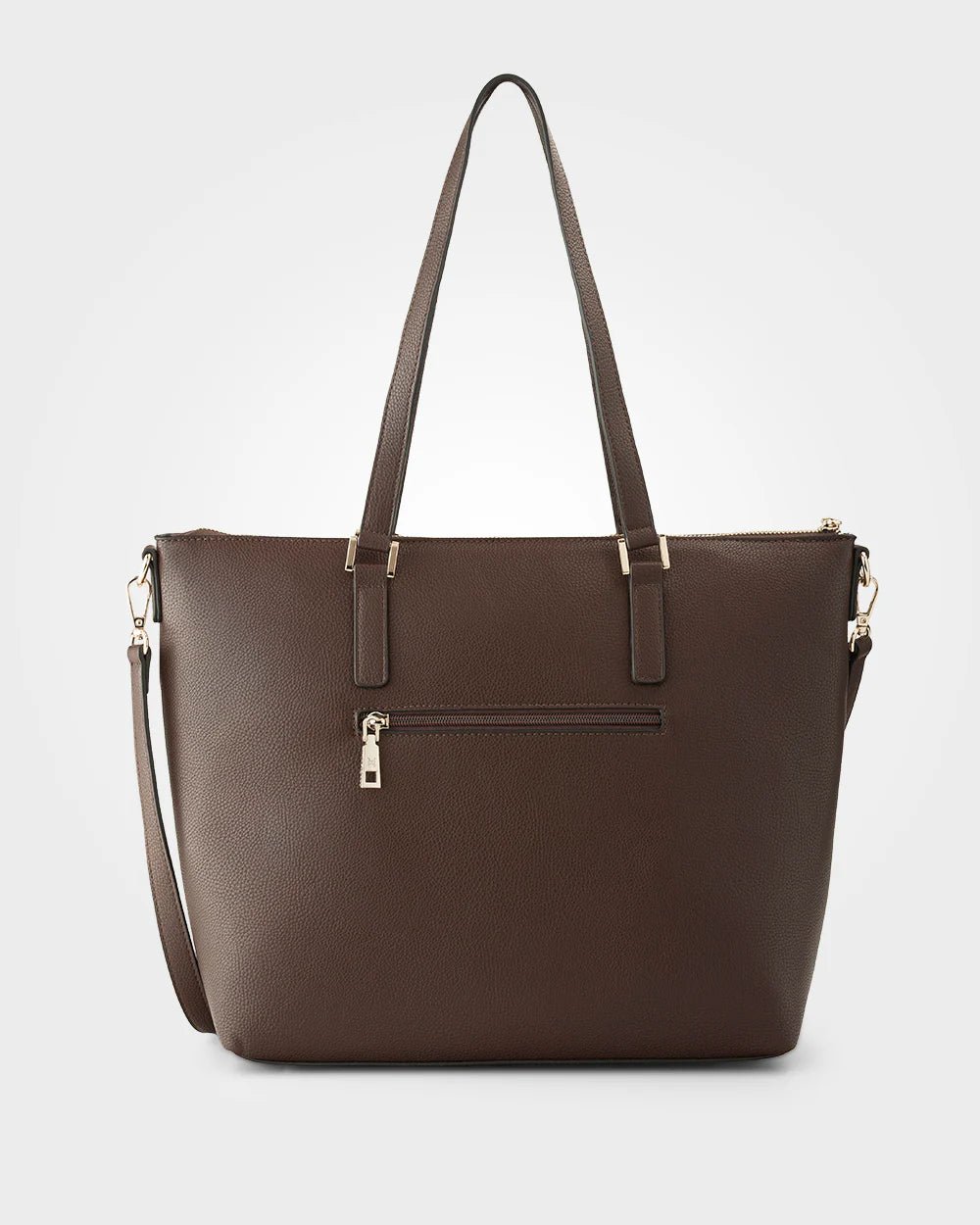 Inga Large Zip Top Tote Bag with Laptop Pocket Chocolate