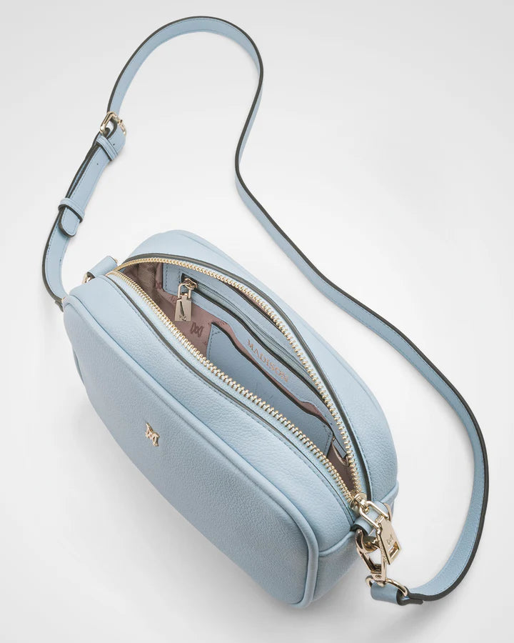 Monica Camera Crossbody Bag Powder Blue/Light Gold