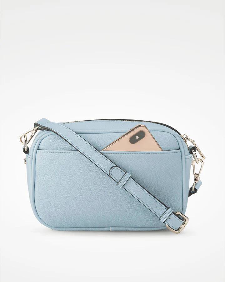 Monica Camera Crossbody Bag Powder Blue/Light Gold