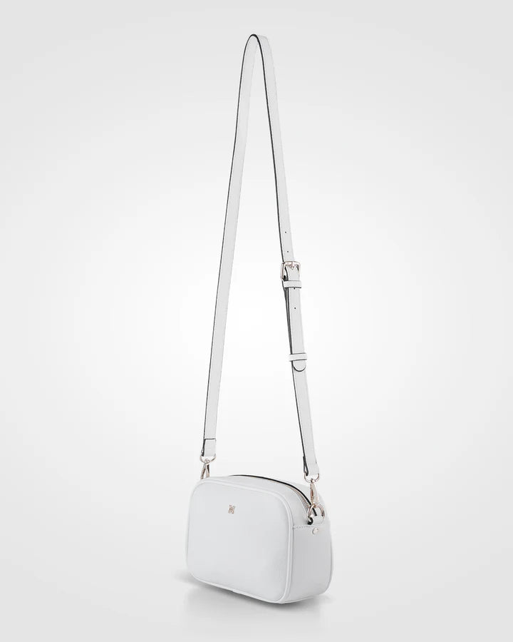 Monica Camera Crossbody Bag + Monogram Bag Strap White