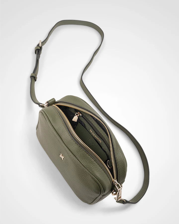 Monica camera Crossbody Bag Olive Green/Light Gold
