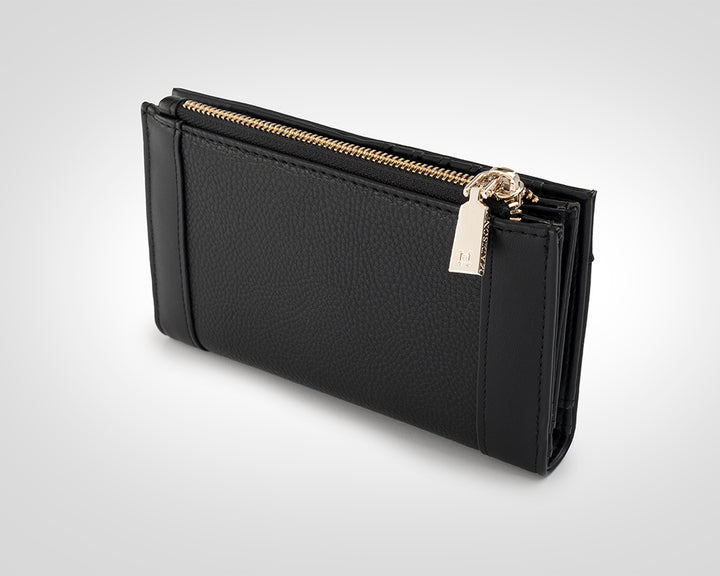 “Lexi Medium Bi-Fold Zip Wallet Black