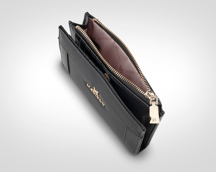 “Lexi Medium Bi-Fold Zip Wallet Black