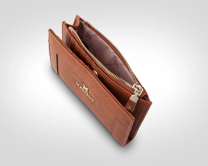 Lexi Medium Bi-Fold Zip Wallet Tan