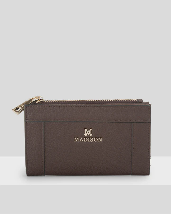 Lexi Medium Bi-Fold Zip Wallet Chocolate