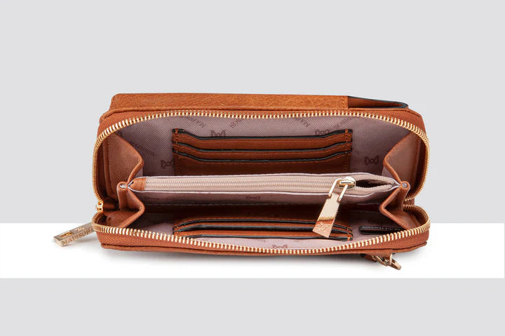 Hallie Phone Wallet & Crossbody Bag Tan