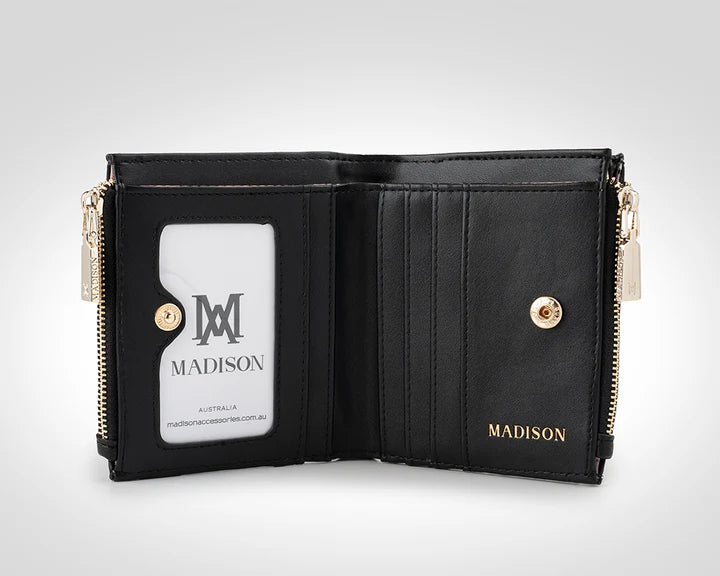 Arabella Double Zip Pocket Wallet Black