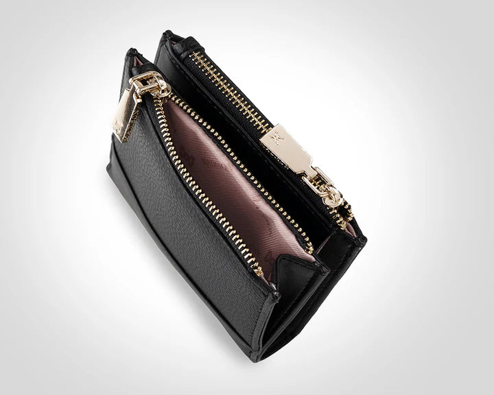 Arabella Double Zip Pocket Wallet Black