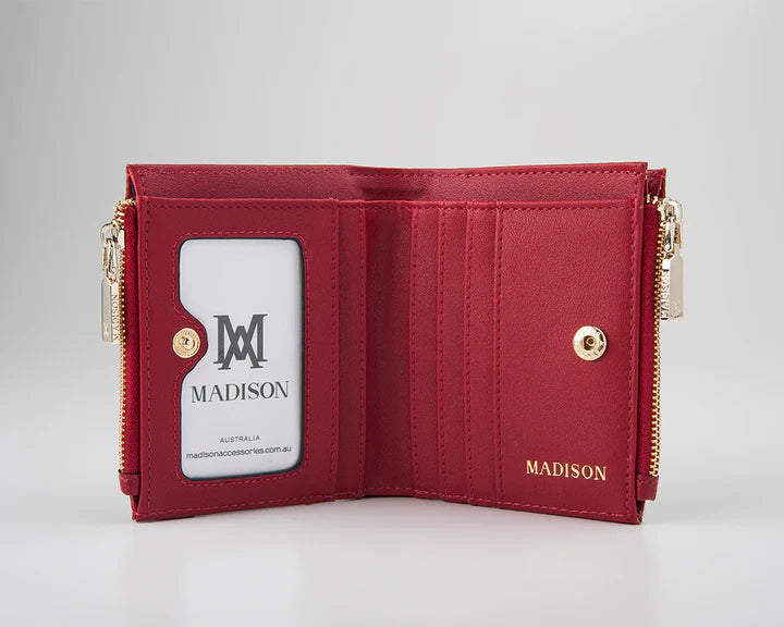 Arabella Double Zip Pocket Wallet Red