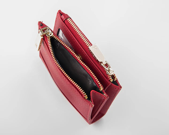 Arabella Double Zip Pocket Wallet Red