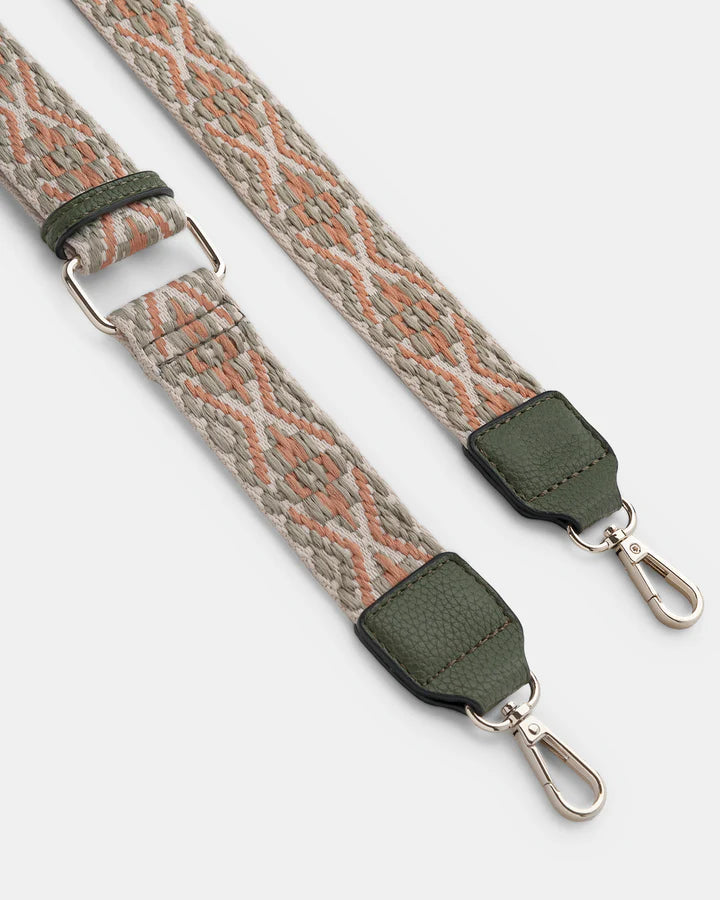 Aztec Bag Strap Olive Green/Natural