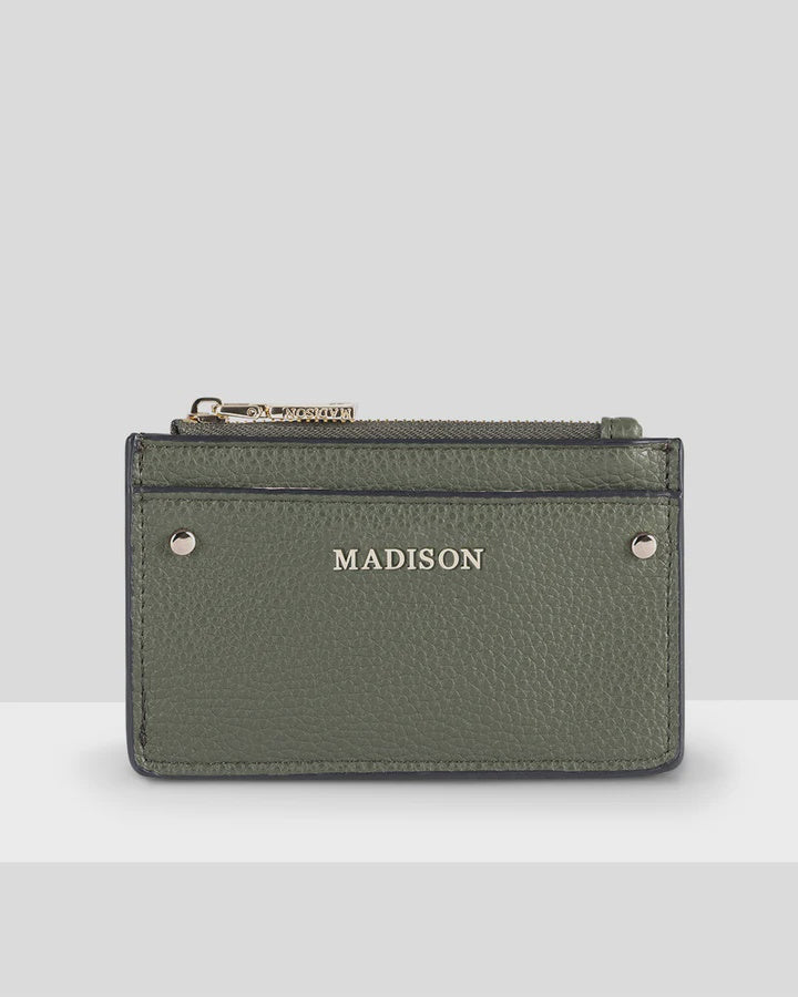 Vanessa Small Zip Purse Card Holder Olive Green