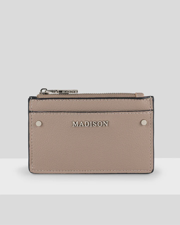 Vanessa Small Zip Purse Card Holder Taupe